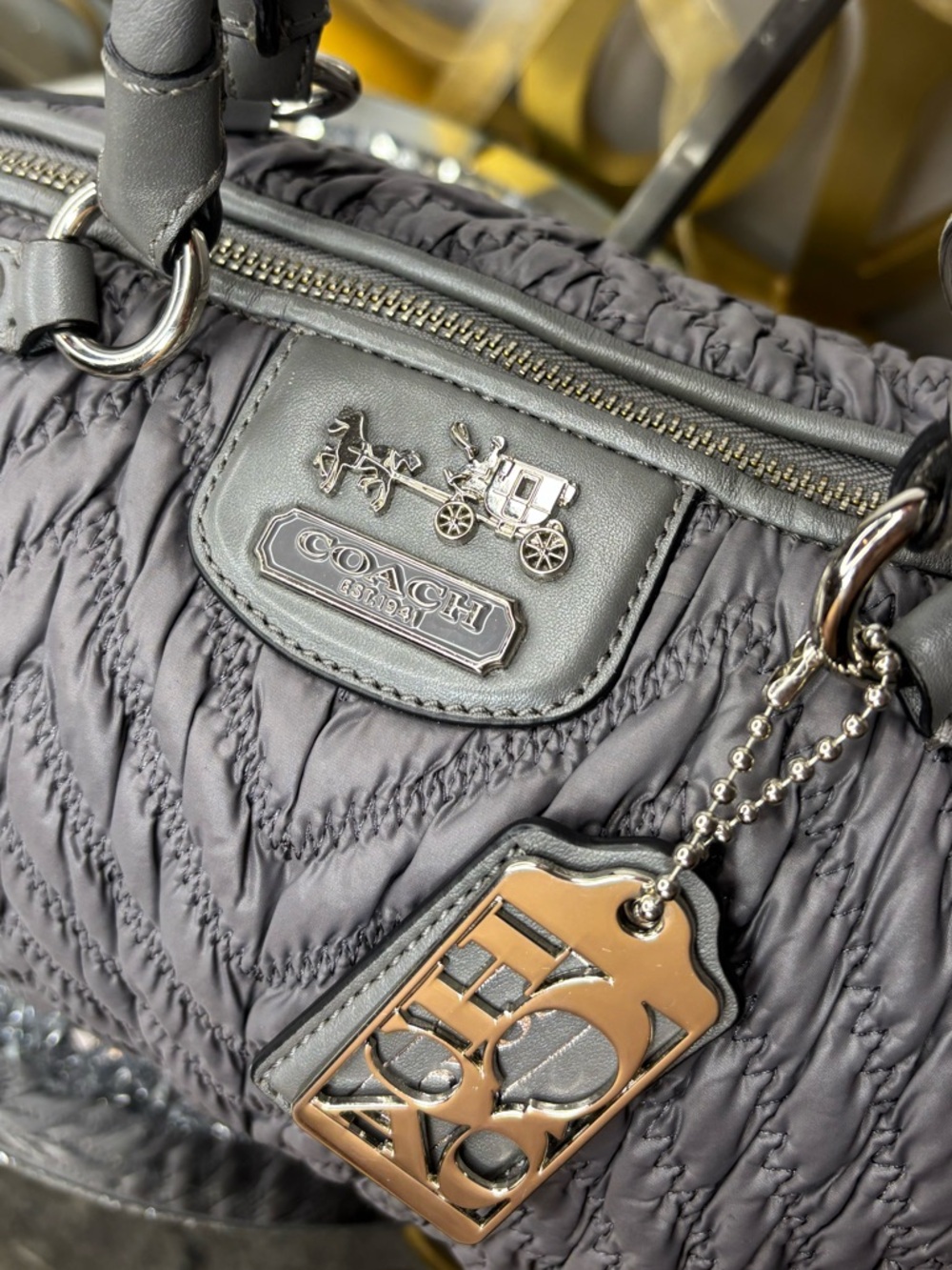 Coach 2011 Madison 70th Anniversary Quilted Chevron Nylon Satchel EUC - Picture 5 of 16